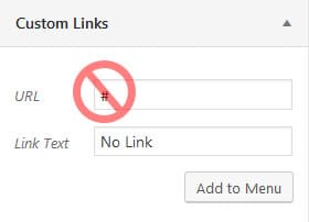 remove URL from menu item | Dave McLean